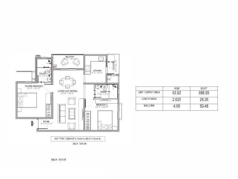 Floor plan of Miracle Imperio &mdash; photo gallery, images, brochure, amenities, cost sheet, price breakup, availability details, RERA number, RERA certificate, possession date, layout plan, logo, floor plan, master plan, and location map showcasing project highlights and features.